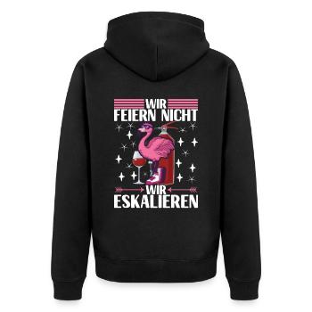 Saufen Party Alkohol Wein - Unisex Premium Bio Zip Hoodie - Schwarz - Hinten - Nico (187cm)