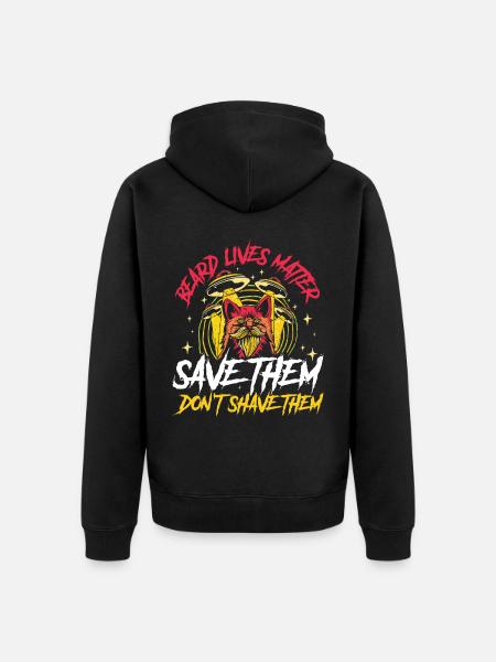 Beard Lives Matter Bart Geschenk - Unisex Premium Bio Zip Hoodie - Schwarz