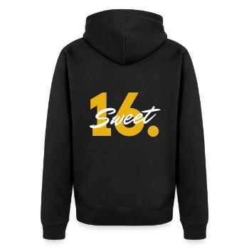 Sweet 16. - Das 16. Geburtstag Geburtstagsfeier - Unisex Premium Bio Zip Hoodie - Schwarz - Hinten - Nico (187cm)
