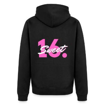 Sweet 16th - The 16th Birthday Birthday Party - Unisex Premium Organic Zip Hoodie - black - Back - Nico (187cm)