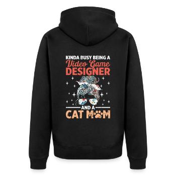 Video Game Designer - Unisex Premium Bio Zip Hoodie - Schwarz - Hinten - Nico (187cm)