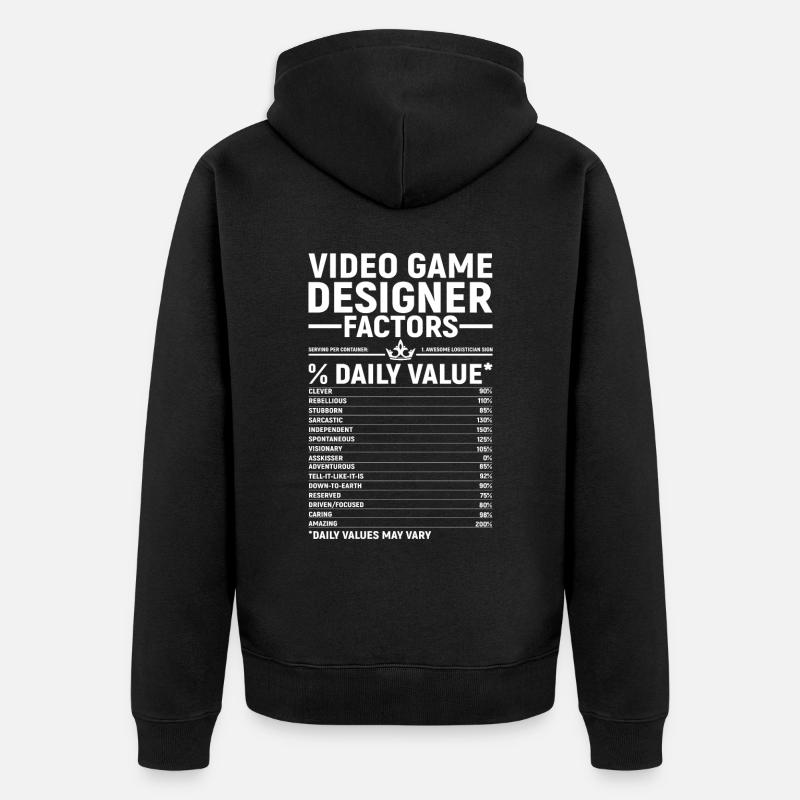 Video Game Designer - Unisex Premium Bio Zip Hoodie - Schwarz