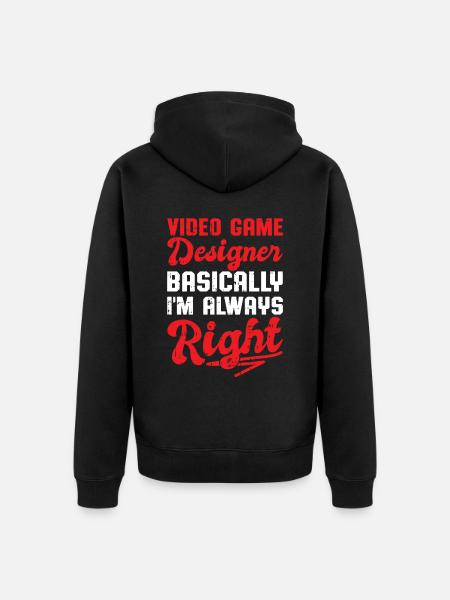 Video Game Designer - Unisex Premium Bio Zip Hoodie - Schwarz