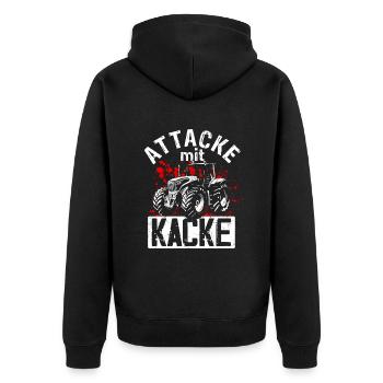 Landwirt Bauer Traktor Spruch Farmer Landwirtschaf - Unisex Premium Bio Zip Hoodie - Schwarz - Hinten - Nico (187cm)