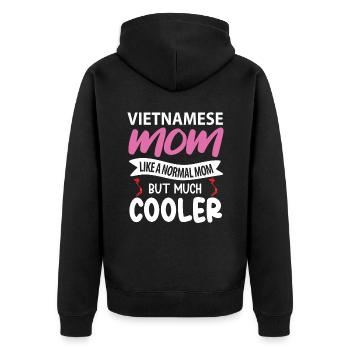 Vietnam - Unisex Premium Bio Zip Hoodie - Schwarz - Hinten - Nico (187cm)