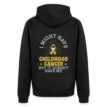 Peut avoir un cancer infantile, mais il ne m’a pas - Veste à capuche bio Premium Unisexe - noir - Dos - Nico (187cm)