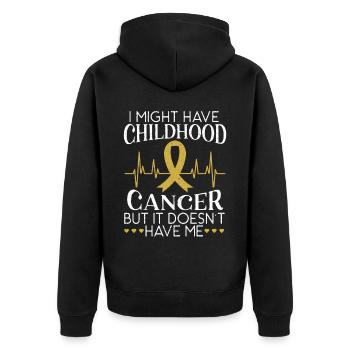 Peut avoir un cancer infantile, mais il ne m’a pas - Veste à capuche bio Premium Unisexe - noir - Dos - Nico (187cm)