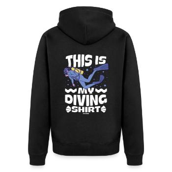 Diving Scuba Instructor Holiday Summer Gift - Unisex Premium Organic Zip Hoodie - black - Back - Nico (187cm)