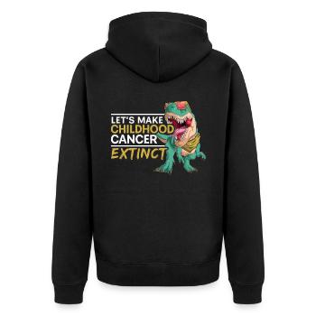 Let's Make Childhood Cancer Extinct Dinosaur Lover - Unisex Premium Organic Zip Hoodie - black - Back - Nico (187cm)