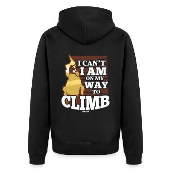 Klettern Berg Alpen Natur Klettersport Geschenk - Unisex Premium Bio Zip Hoodie - Schwarz - Hinten - Nico (187cm)