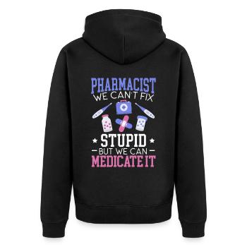 Pharmacist Prescription Pharmacy Assistant - Unisex Premium Organic Zip Hoodie - black - Back - Nico (187cm)