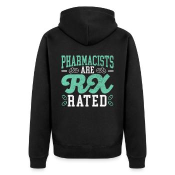 Pharmacist Are Rx Rated Prescription Pharmacy - Unisex Premium Organic Zip Hoodie - black - Back - Nico (187cm)