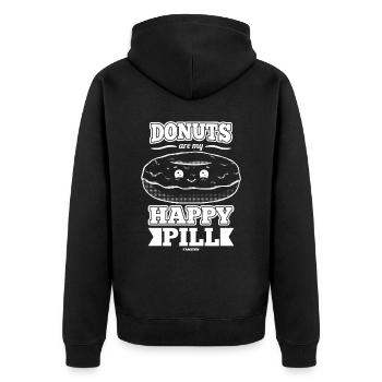 Donut Süssigkeiten Donuts Essen Bäcker Geschenk - Unisex Premium Bio Zip Hoodie - Schwarz - Hinten - Nico (187cm)