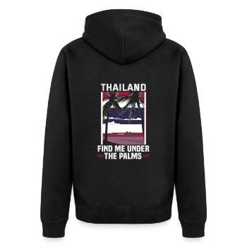 Thaïlande Beach Holiday by the Sea Design Beach Motif - Veste à capuche bio Premium Unisexe - noir - Dos - Nico (187cm)