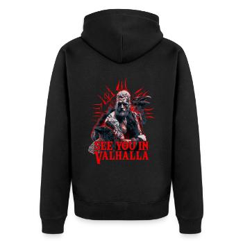 Sang Viking Odin et Corbeaux Culture Viking - Veste à capuche bio Premium Unisexe - noir - Dos - Nico (187cm)