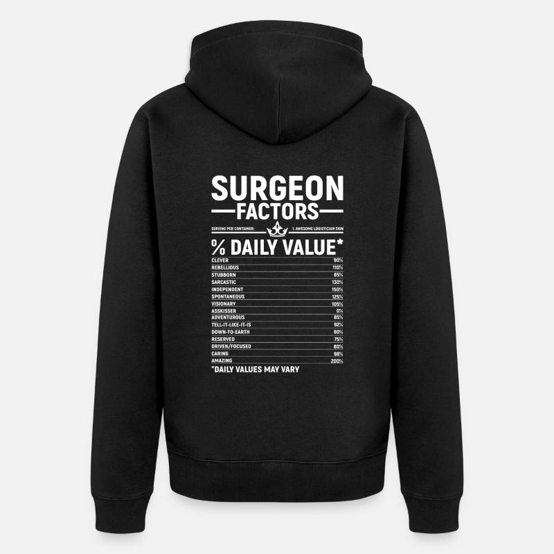 Chirurg - Unisex Premium Bio Zip Hoodie - Schwarz