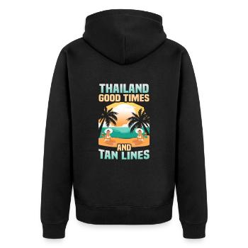 Thaïlande Beach Holiday by the Sea Design Beach Motif - Veste à capuche bio Premium Unisexe - noir - Dos - Nico (187cm)