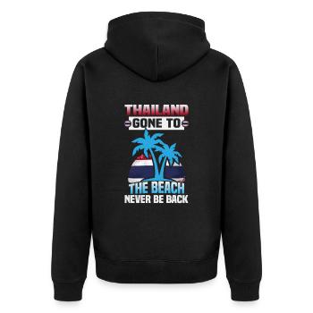 Thaïlande Beach Holiday by the Sea Design Beach Motif - Veste à capuche bio Premium Unisexe - noir - Dos - Nico (187cm)