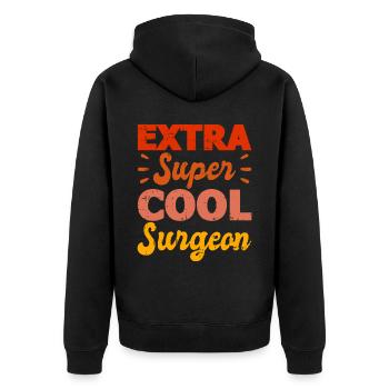 Chirurg - Unisex Premium Bio Zip Hoodie - Schwarz - Hinten - Nico (187cm)
