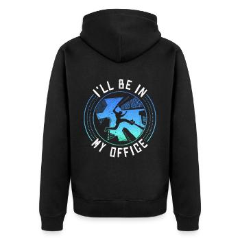 Parkour Freerunning Traceur - Unisex Premium Bio Zip Hoodie - Schwarz - Hinten - Nico (187cm)