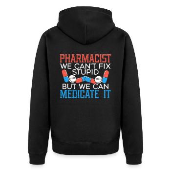 Pharmacist Prescription Pharmacy Assistant - Unisex Premium Organic Zip Hoodie - black - Back - Nico (187cm)