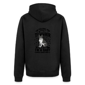 Je vous dis que je ne suis pas un boston terrier Ma mère - Veste à capuche bio Premium Unisexe - noir - Dos - Nico (187cm)