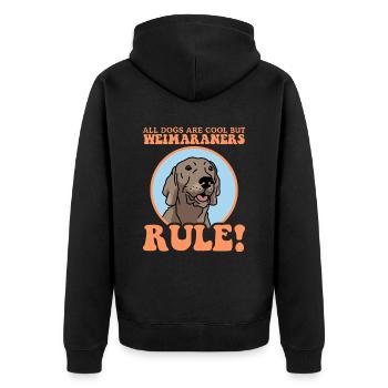 Weimaraner Hunde Hundebesitzer Geschenk - Unisex Premium Bio Zip Hoodie - Schwarz - Hinten - Nico (187cm)
