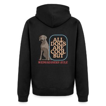 Weimaraner Hunde | Hundebesitzer Geschenk - Unisex Premium Bio Zip Hoodie - Schwarz - Hinten - Nico (187cm)