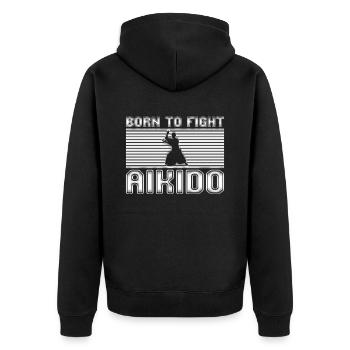 Aïkido - Veste à capuche bio Premium Unisexe - noir - Dos - Nico (187cm)