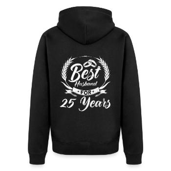 25th Wedding Anniversary Couple Design 25 Years of Marriage - Unisex Premium Organic Zip Hoodie - black - Back - Nico (187cm)