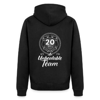 20th Wedding Anniversary Couple Design 20 Years of Marriage - Unisex Premium Organic Zip Hoodie - black - Back - Nico (187cm)