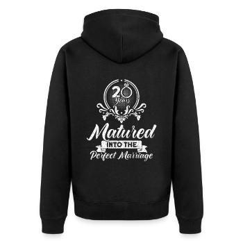 20th Wedding Anniversary Couple Design 20 Years of Marriage - Unisex Premium Organic Zip Hoodie - black - Back - Nico (187cm)