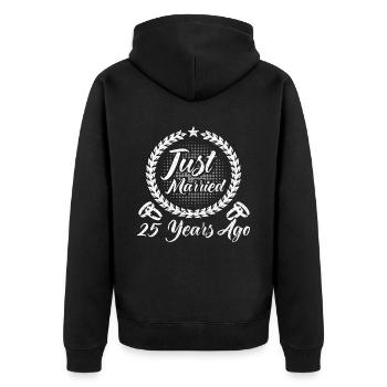 25th Wedding Anniversary Couple Design 25 Years of Marriage - Unisex Premium Organic Zip Hoodie - black - Back - Nico (187cm)