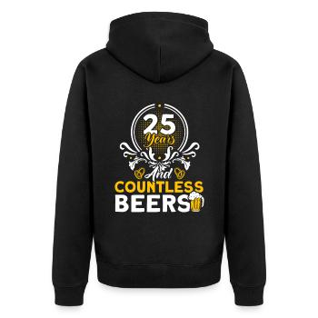 25th Wedding Anniversary Couple Design 25 Years of Marriage - Unisex Premium Organic Zip Hoodie - black - Back - Nico (187cm)