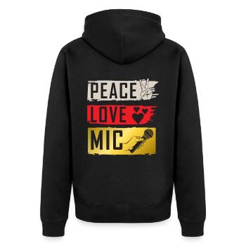 Peace Love Mic Instrument de musique - Veste à capuche bio Premium Unisexe - noir - Dos - Nico (187cm)