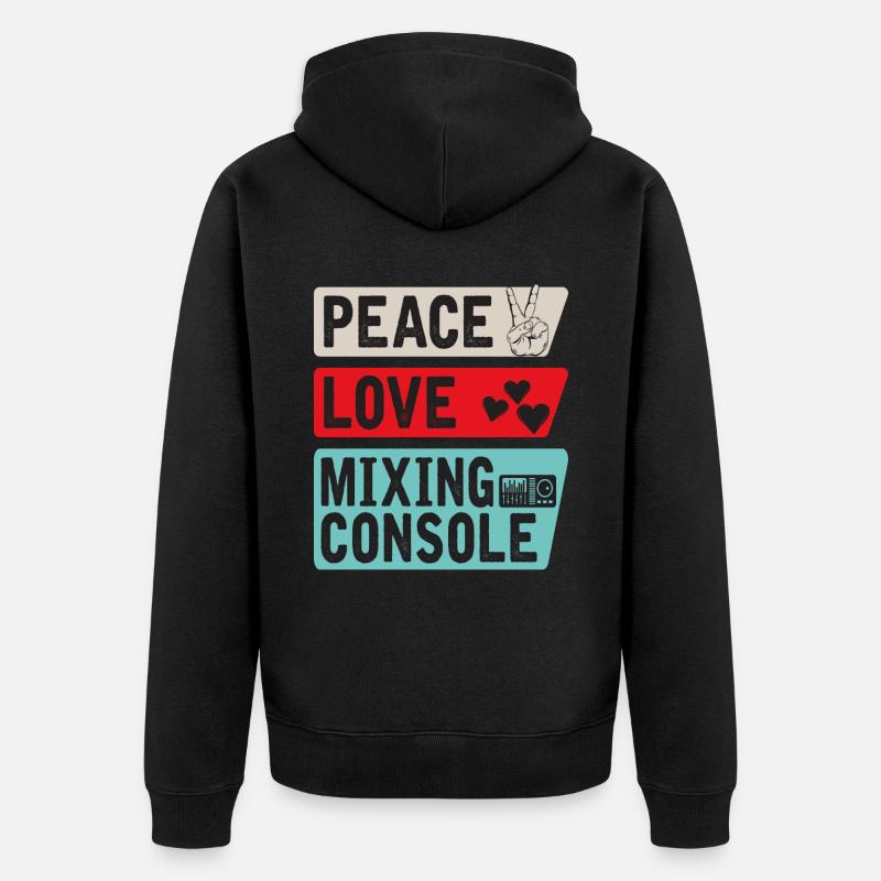 Console de mixage Peace Love - Veste à capuche bio Premium Unisexe - noir