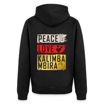 Paix Amour Kalimba Mbira - Veste à capuche bio Premium Unisexe - noir - Dos - Nico (187cm)