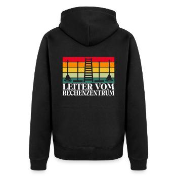 Lustiges Leiter vom Rechenzentrum Gartenarbeit Frü - Unisex Premium Bio Zip Hoodie - Schwarz - Hinten - Nico (187cm)