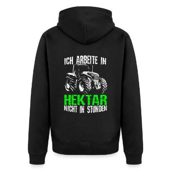 Beruf Bauer Traktor Landwirt Landwirtschaft Agrar - Unisex Premium Bio Zip Hoodie - Schwarz - Hinten - Nico (187cm)