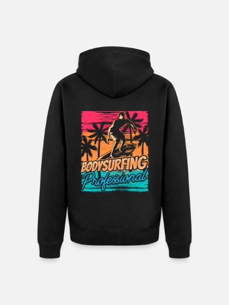 Bodysurfing Professional Bodysurfer Bodysurf Bodysurfing - Unisex Premium Organic Zip Hoodie - black