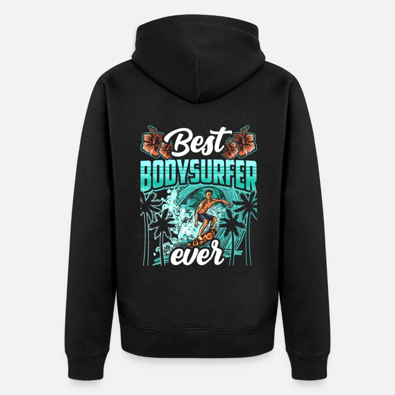 Meilleur bodysurfer ever Bodysurfing Hobby - Veste à capuche bio Premium Unisexe - noir