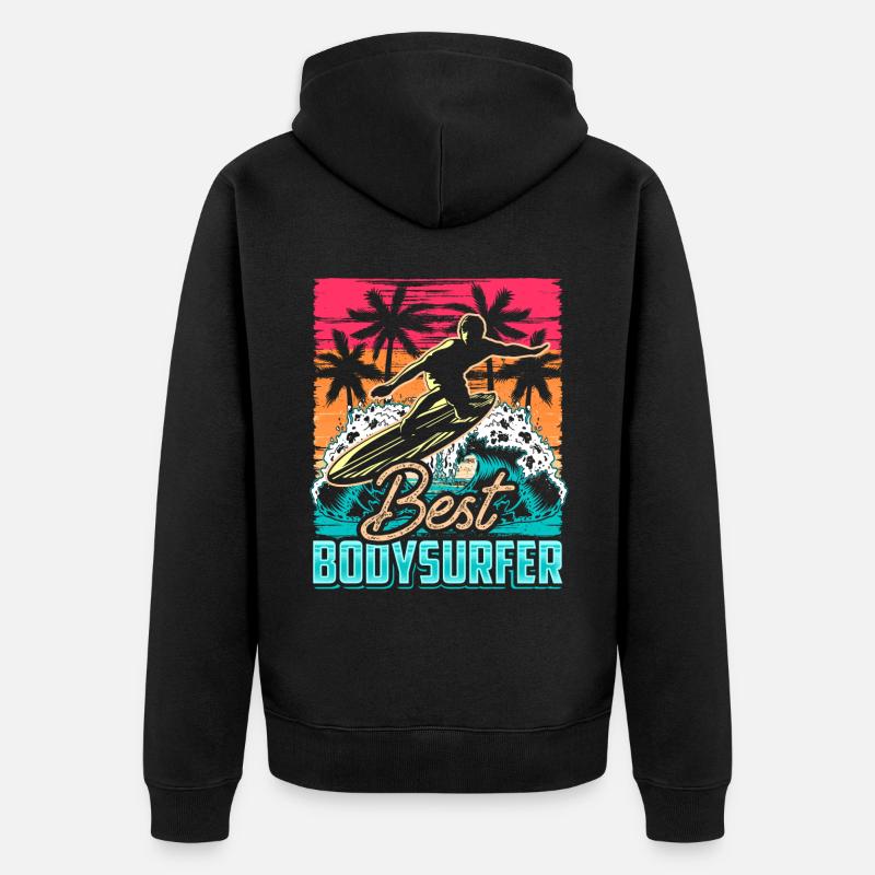Meilleur Bodysurfer Bodysurf Bodysurf Bodysurf - Veste à capuche bio Premium Unisexe - noir