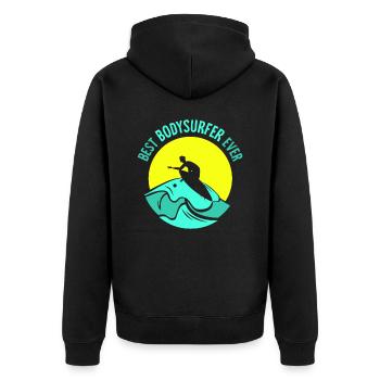 Bester Bodysurfer Aller Zeiten Bodysurfing Hobby - Unisex Premium Bio Zip Hoodie - Schwarz - Hinten - Nico (187cm)