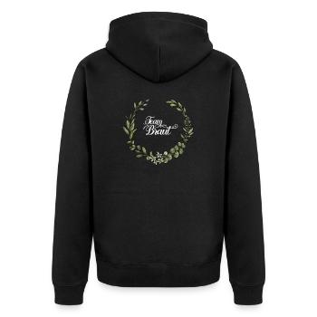 Team Braut I Blumenkranz Hochzeit Boho Stil - Unisex Premium Bio Zip Hoodie - Schwarz - Hinten - Nico (187cm)