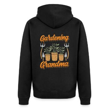Gartenarbeit Oma Garten Gärtnerin Großmutter - Unisex Premium Bio Zip Hoodie - Schwarz - Hinten - Nico (187cm)