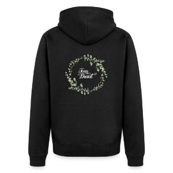 Team Braut I Blumenkranz Hochzeit Boho Stil - Unisex Premium Bio Zip Hoodie - Schwarz - Hinten - Nico (187cm)