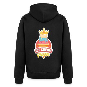 Ice Cream Cone Crown Ice Cream - Unisex Premium Bio Zip Hoodie - Schwarz - Hinten - Nico (187cm)