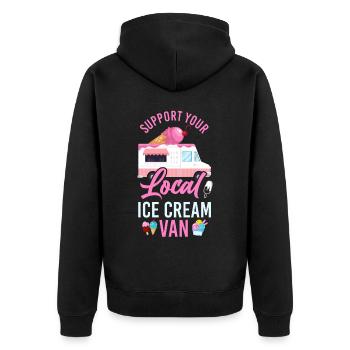 Crème glacée Crème glacée Van Truck Cone - Veste à capuche bio Premium Unisexe - noir - Dos - Nico (187cm)