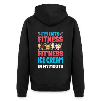 Ice Cream Cone Popsicle I'm Into - Unisex Premium Bio Zip Hoodie - Schwarz - Hinten - Nico (187cm)