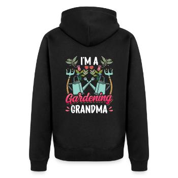 Je suis une grand-mère jardinière grand-mère grand-mère - Veste à capuche bio Premium Unisexe - noir - Dos - Nico (187cm)